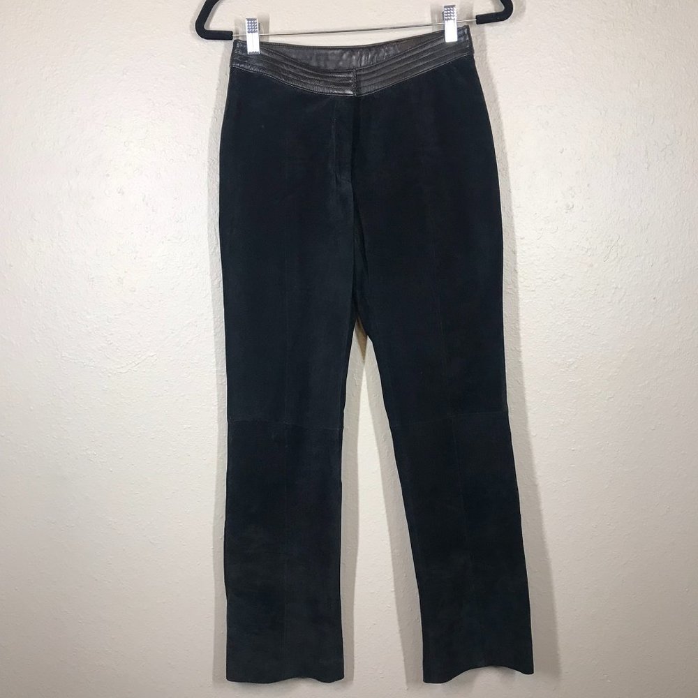 Wilsons Leather x Venus Williams Black 100% Genuine Leather Y2K Straight Pants